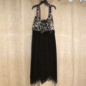 NWOT black and leopard dress size 16